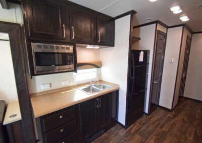 kitchen in mud logging trailer